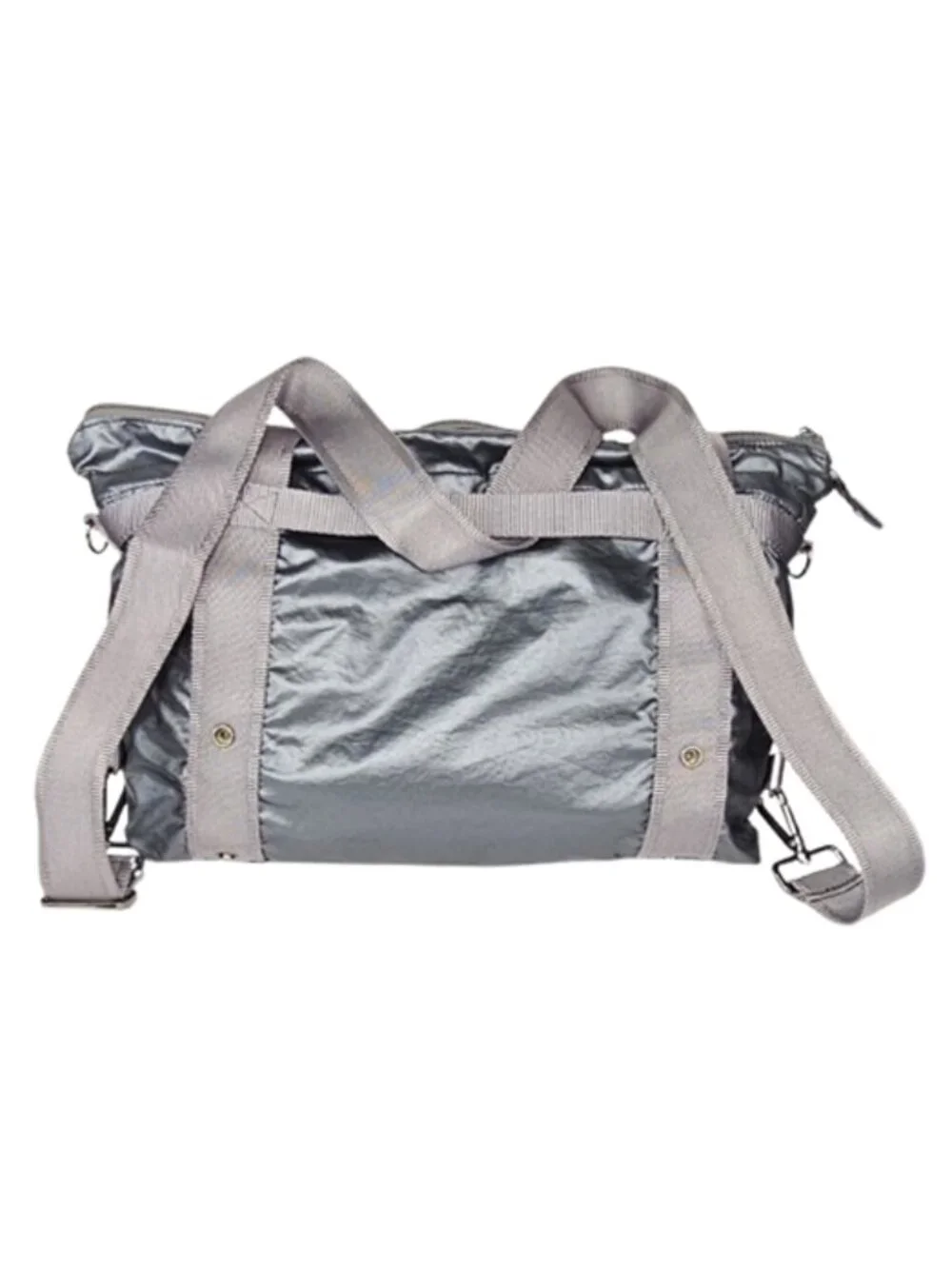 ANDI New York Metallic Nylon Adjustable Convertible Strap Travel Gym Tote Bag